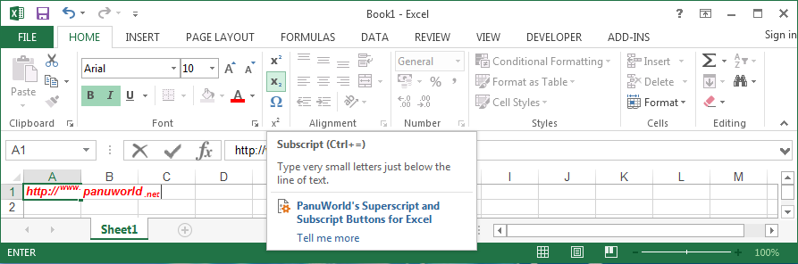Ms office superscript shortcut